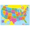 Ashley Productions Smart Poly Learning Mat, 12in. x 17in., Double-Sided, U.S. Basic Map 95000 - alternate 1